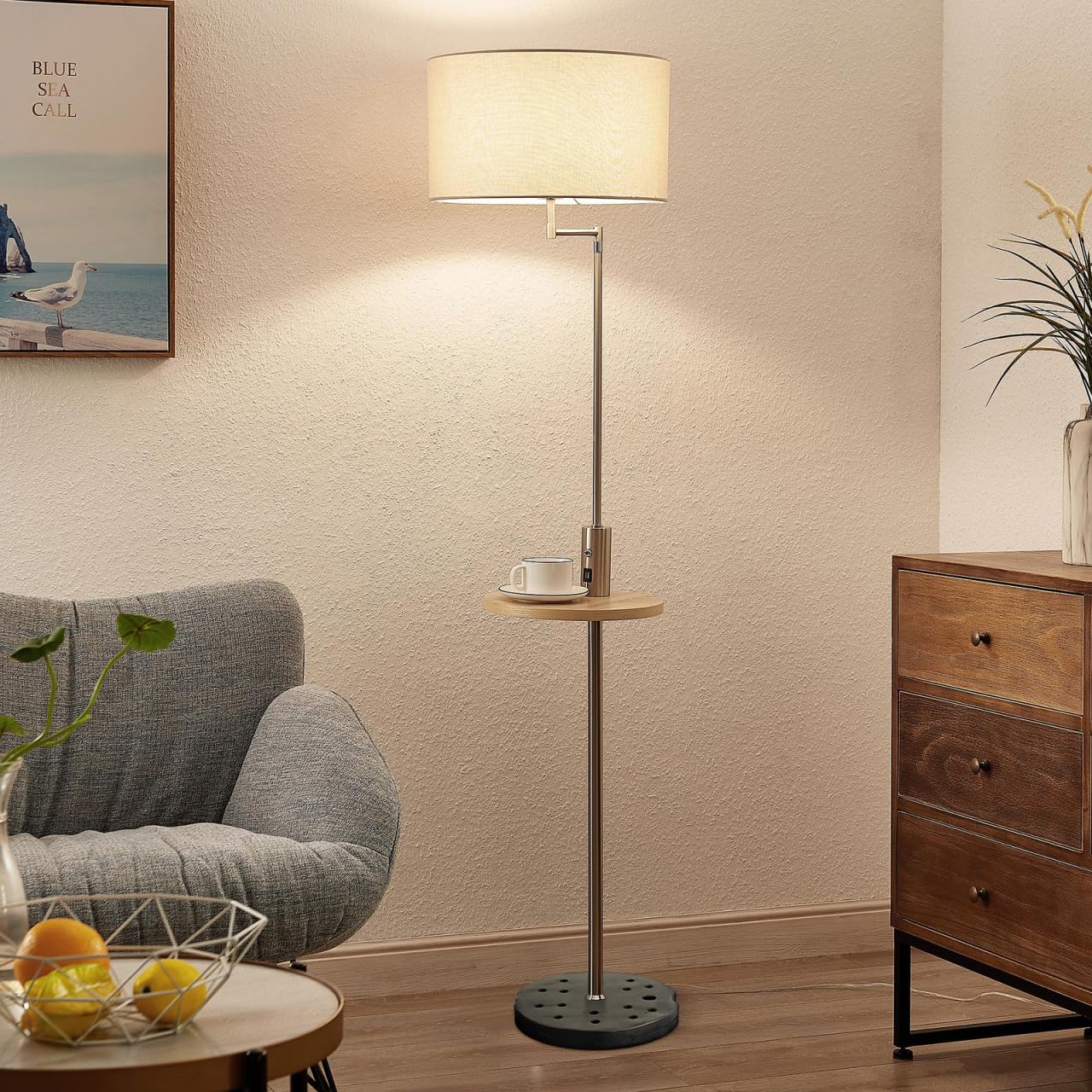 HOLIDYOYO Weighted Floor Lamp Base 7.48X7.48X0.78In Plastic Replacement Stand Stable Loader for Desk and Floor Lamps Lamp Base Accessory for Home Lighting