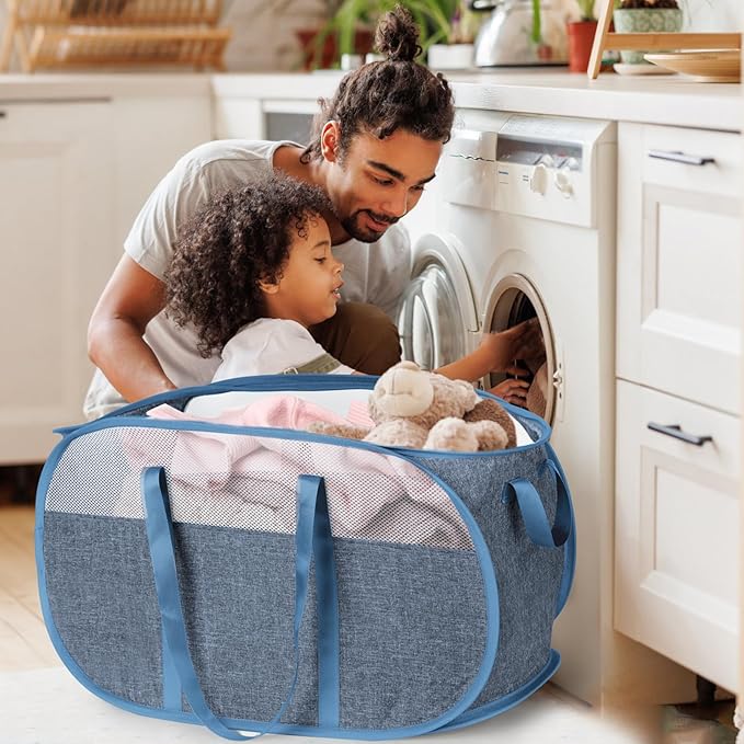 100L Collapsible Laundry Baskets, Tear Proof Pop Up Laundry Hamper