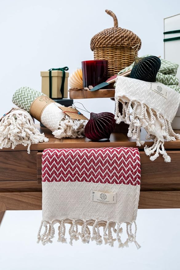 Madamelique Christmas Hand Towels Set of 2-18 x 40 Inches