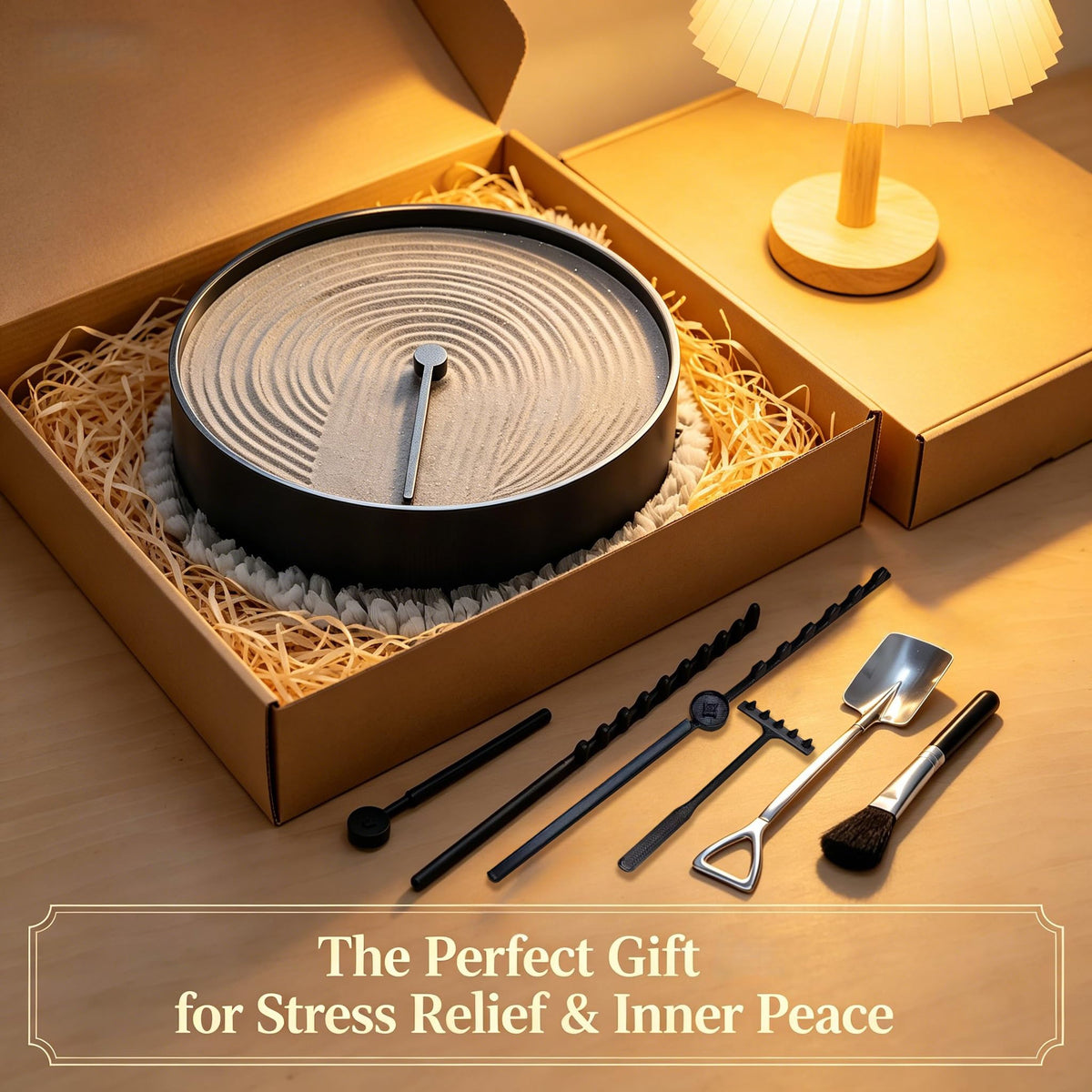 Zen Garden for Desk, Sand & Zen Garden Kit, Premium Sand Tray Therapy Desktop Meditation Room