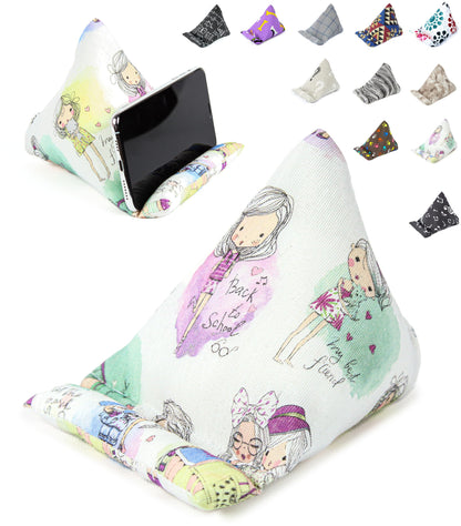 STEPHAN AND THEODORE Handmade Phone Pillow Holder - The Wedge Mobile Device Stand - Fabric Phone Stand for All iPhones, All Smartphones! 7 x 6.1 x 5.5 Inches (Dolls)