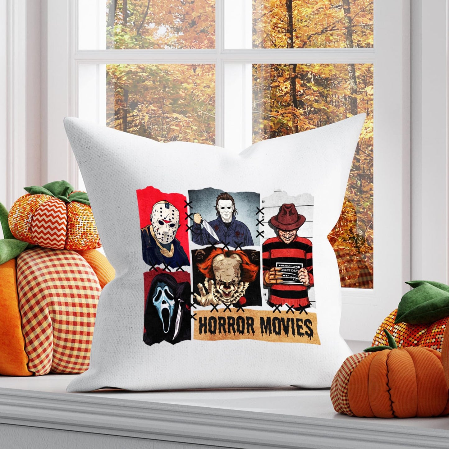 10 Sheets Halloween Iron on Patches Stickers, Halloween Iron on Transfers for T-Shirts, Horror Movie Characters,Halloween Heat Transfer Vinyl Iron on Decals for Bags Clothes