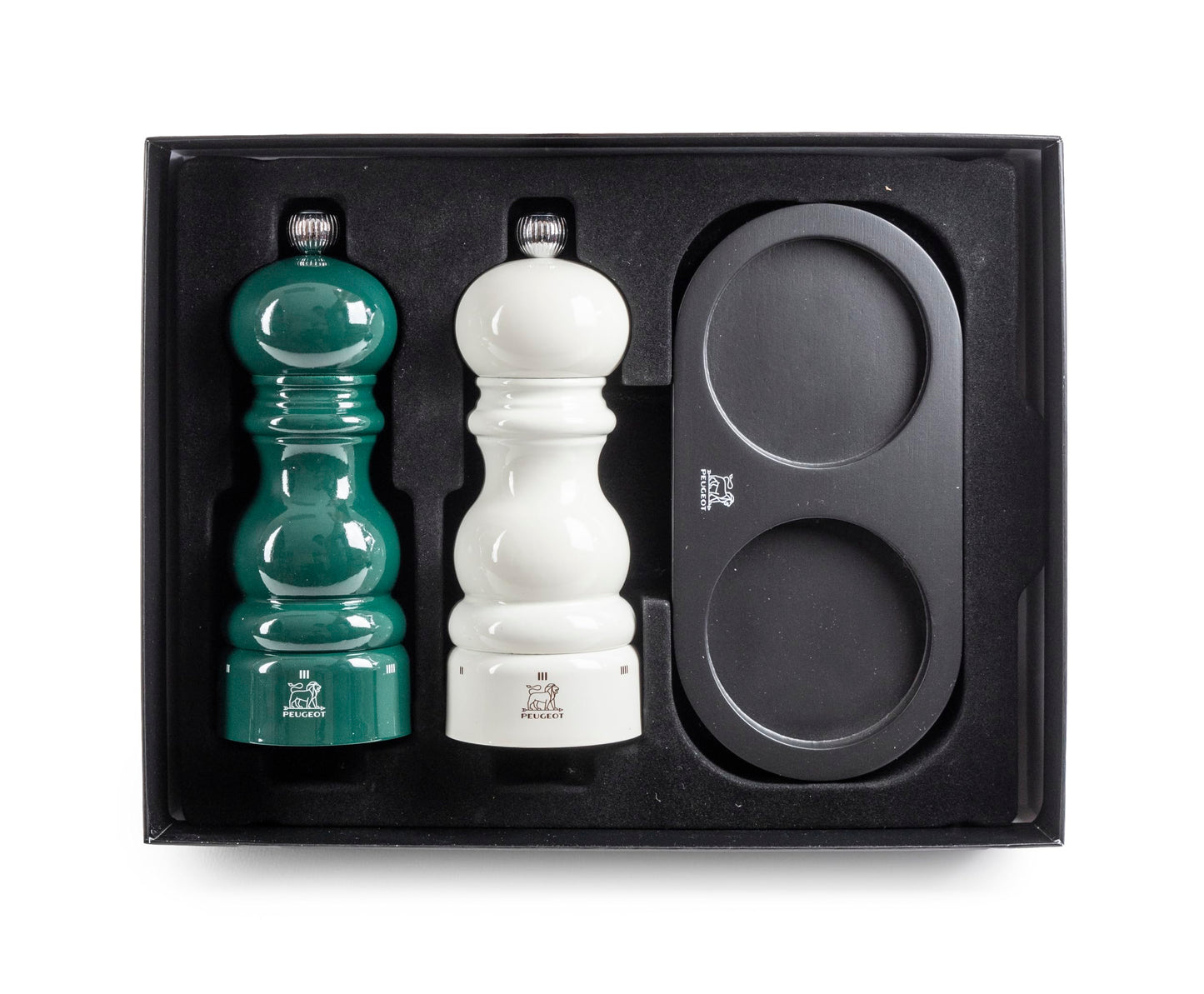 Set of Paris u'Select 15 cm Salt and Pepper Mills with Black tray as a Gift Box