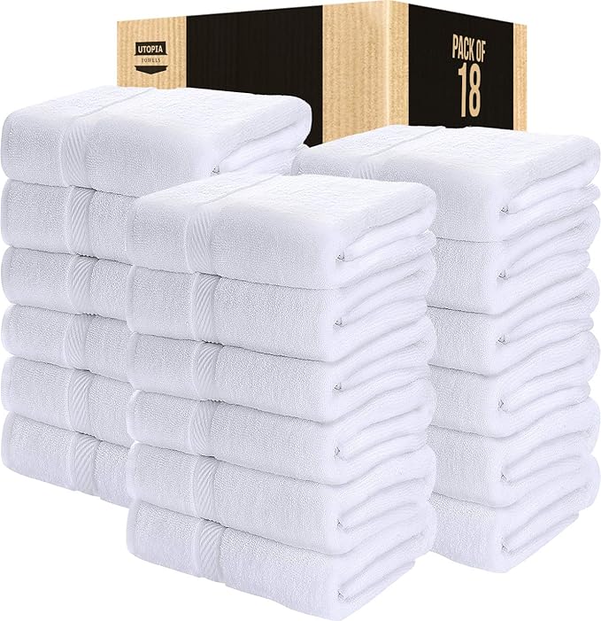 Utopia Towels 18 Pack Bath Towel Set, 500 GSM 100% Ring Spun Cotton Medium