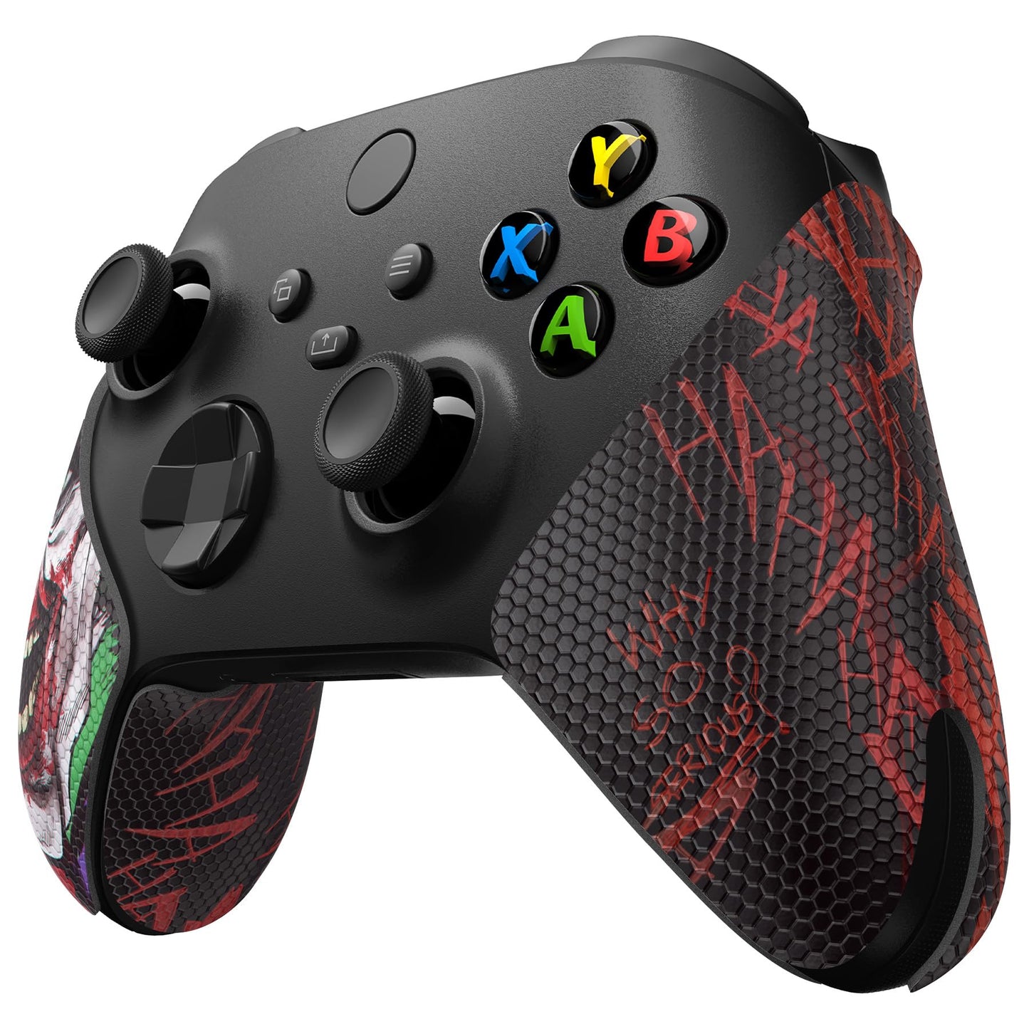 eXtremeRate PlayVital Anti-Skid Sweat-Absorbent Controller Grip for Xbox Core Wireless Controller, Professional Textured Soft Rubber Pads Handle Grips for Xbox Series X/S Controller - Clown Hahaha