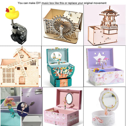 Pursuestar Edelweiss Wind Up Music Box with Flexible Rotating Shaft & Stop Function, Yunsheng Musical Mechanism Movement for DIY Music Boxes Ballerina Jewelry Box