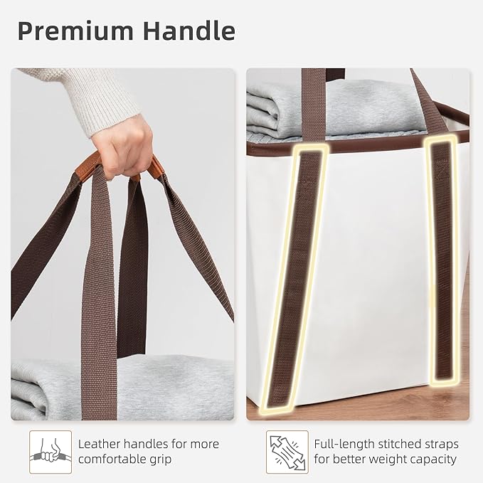 STORAGE MANIAC Collapsible Laundry Caddy, 64L Large Collapsible Laundry Basket