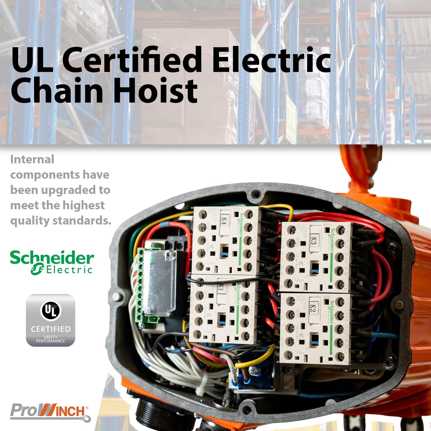 Prowinch Portable Electric Hoist 4000 lbs 1,8 Ton, Electric Chain Hoist with Wireless Remote Control, 20 ft Lifting Height, Single-Phase Dual Voltage 100-240V, G100 Chain, Overhead Crane, 1 Speed