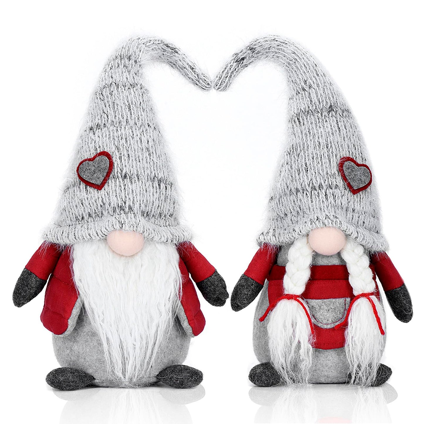 EKARSEN Handcraft Pair Gnome Gonk Dolls House Decoration Cute Tomte Dwarf Toy - Sweet Gift for Valentine Christmas Newyear Easter