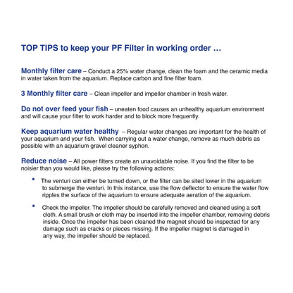 Interpet Internal Aquarium Fish Tank PF1 Power Filter, Cleans Water, for Coldwater & Tropical Aquariums Up to 68 Litre