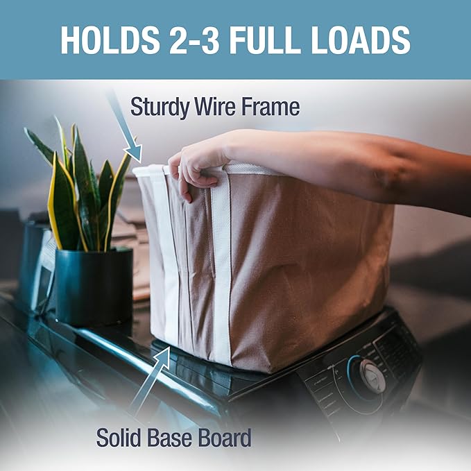 CleverMade Collapsible Laundry Basket LUXE 2 Pack – 60L Foldable Cotton Blend