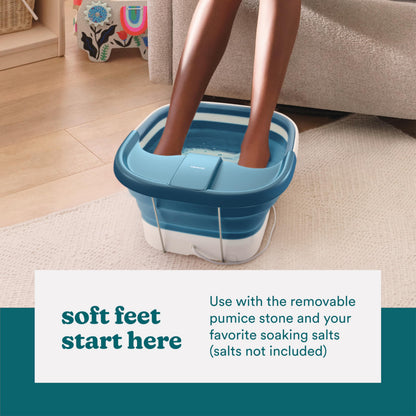 Homedics Bubble Mate Collapsible Foot Spa, Heat-Maintaining, Bubble Massage with Pumice Stone and Splash Guard