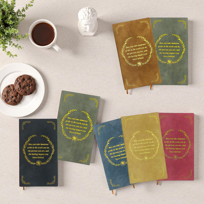 AltruPath 30 Sets Employee Appreciation Gift Set, A6 Faux Leather Notebook with Gold Foil Motivational Quote & Ergonomic Retractable Gel Pen, Ideal for Coworkers, Teachers & Volunteers