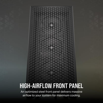 CORSAIR 3000D AIRFLOW Mid-Tower PC Case – 3-Pin Fans – Four-Slot GPU Support – Fits up to 8x 120mm Fans – High-Airflow Design – Black