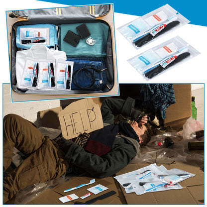 Tiangrid 96 Sets Personal Hygiene Kit Basic Toiletry Kits Homeless Supplies Bulk for Women, Men, Travel, Charity, Business Include 96 Shampoo, 96 Toothbrush, 96 Toothpaste, 96 Comb, and 96 Bath Soap
