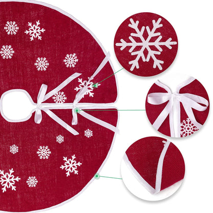 N&T NIETING Christmas Tree Skirt, 30 Inches Red Skirt for Merry Christmas Party Christmas Tree Indoor Outdoor Decoration Xmas New Year Holiday Party Home Ornaments
