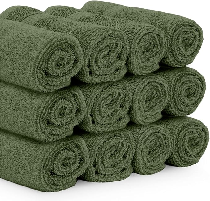 White Classic Luxury Cotton Washcloths 13x13 Inch