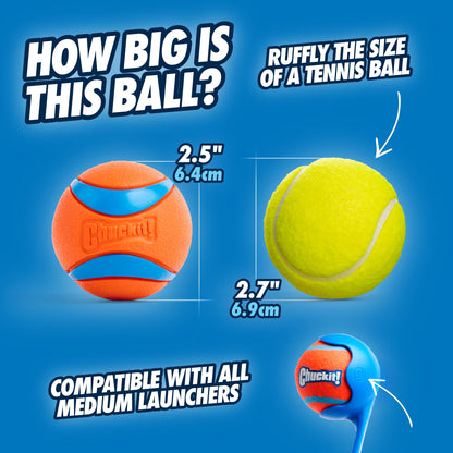 ChuckIt! Canine Hardware Medium Ultra Balls Classic 4-Pack,Orange