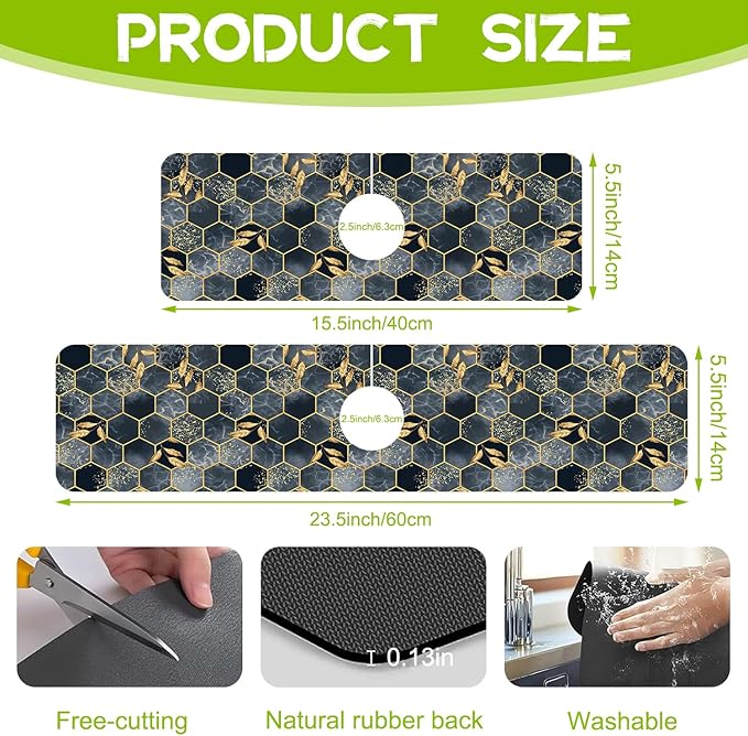 Kitchen Sink Splash Guard Faucet Mat Super Absorbent Fast Drying Mat Guard
