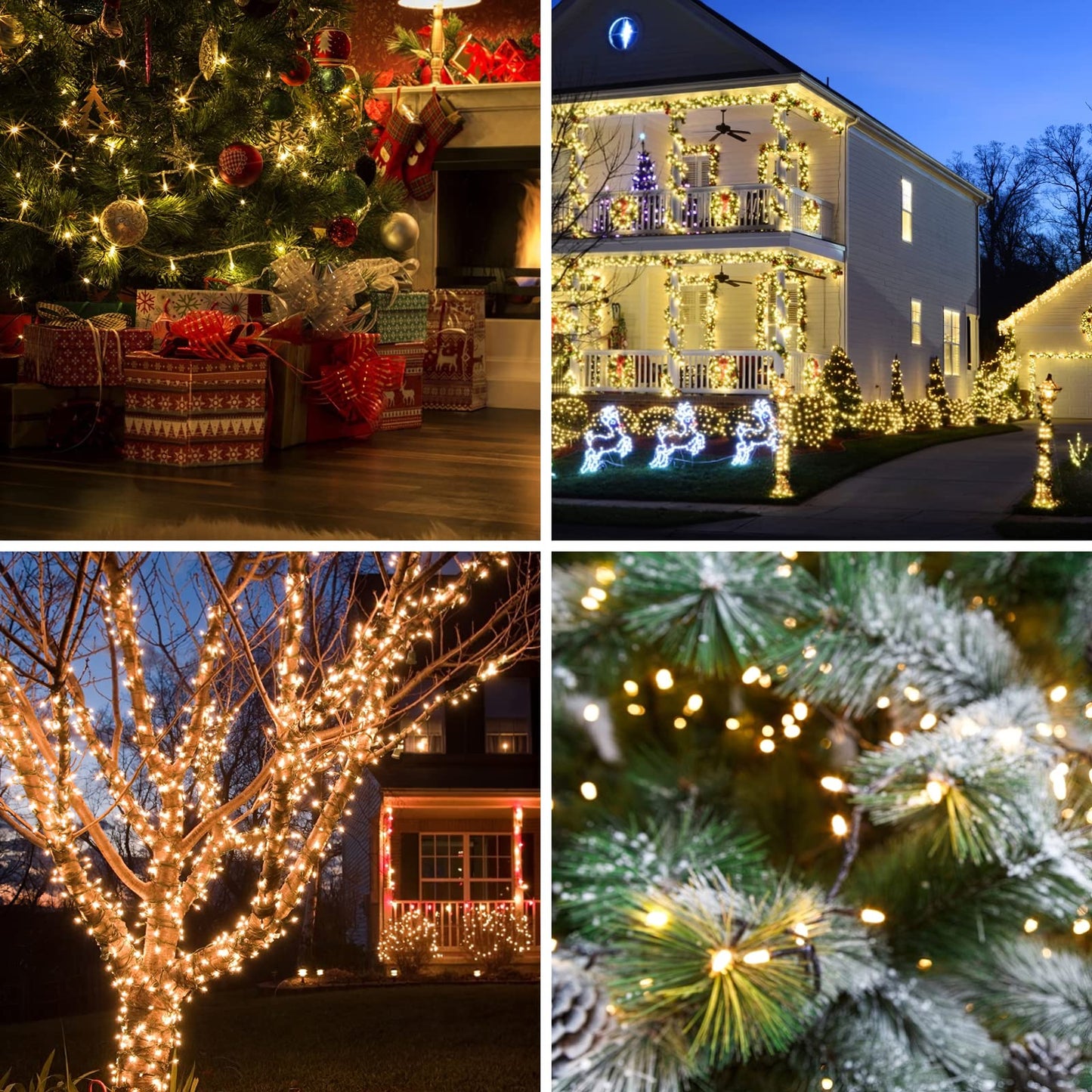 LetsFunny 300 LED Christmas String Lights with 8 Lighting Modes, 108FT - UL Certified Outdoor & Indoor Fairy Lights for Tree, Patio, Garden, Party, Wedding, Halloween, Holiday Christmas Decorations