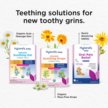 Hyland's Baby Organic Day and Night Soothing Gel Combo Pack, Cooling Gel for Oral Discomfort, Easy-to-Apply, Ages 2 Months and Up, 1.06 Ounce (2 Tubes of 0.53 oz.)