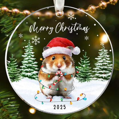 KATLADIZ Hamster Ornaments - Hamster Ornaments for Christmas Tree - Hamsters Gifts for Women, Lovers, Girls - Gifts for Cute Animals Lovers - Acrylic Christmas Ornament 2025