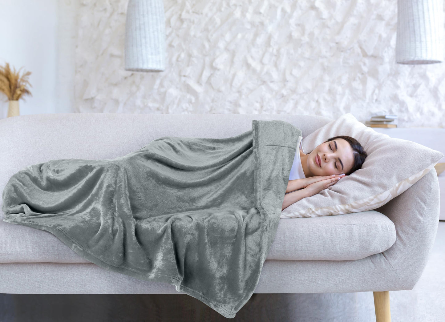 Utopia Bedding Fleece Blanket Queen Size Ash Grey (90x90 Inches) Ultra Soft Warm Lightweight Microfiber Breathable Anti-Static Cozy Bed Blanket for Fathers Day, All-Season Home Decor Gift for Men, Dad