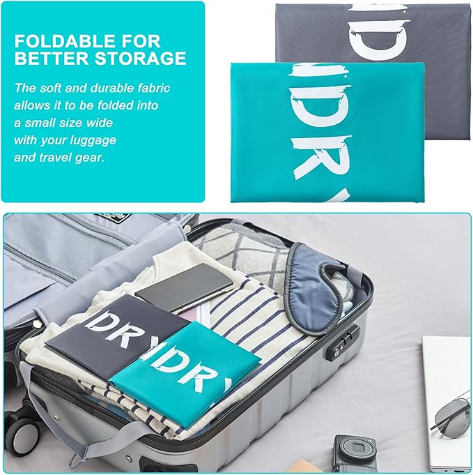 2 Pack 28" x 40"Travel Laundry Bag, Machine Washable Dirty Clothes Organizer