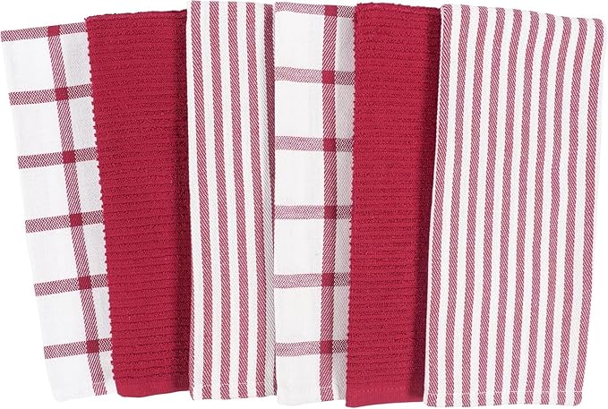 KAF Home Premium Kitchen Towels, Large 100% Cotton, Flat & Terry Absorbent Dish
