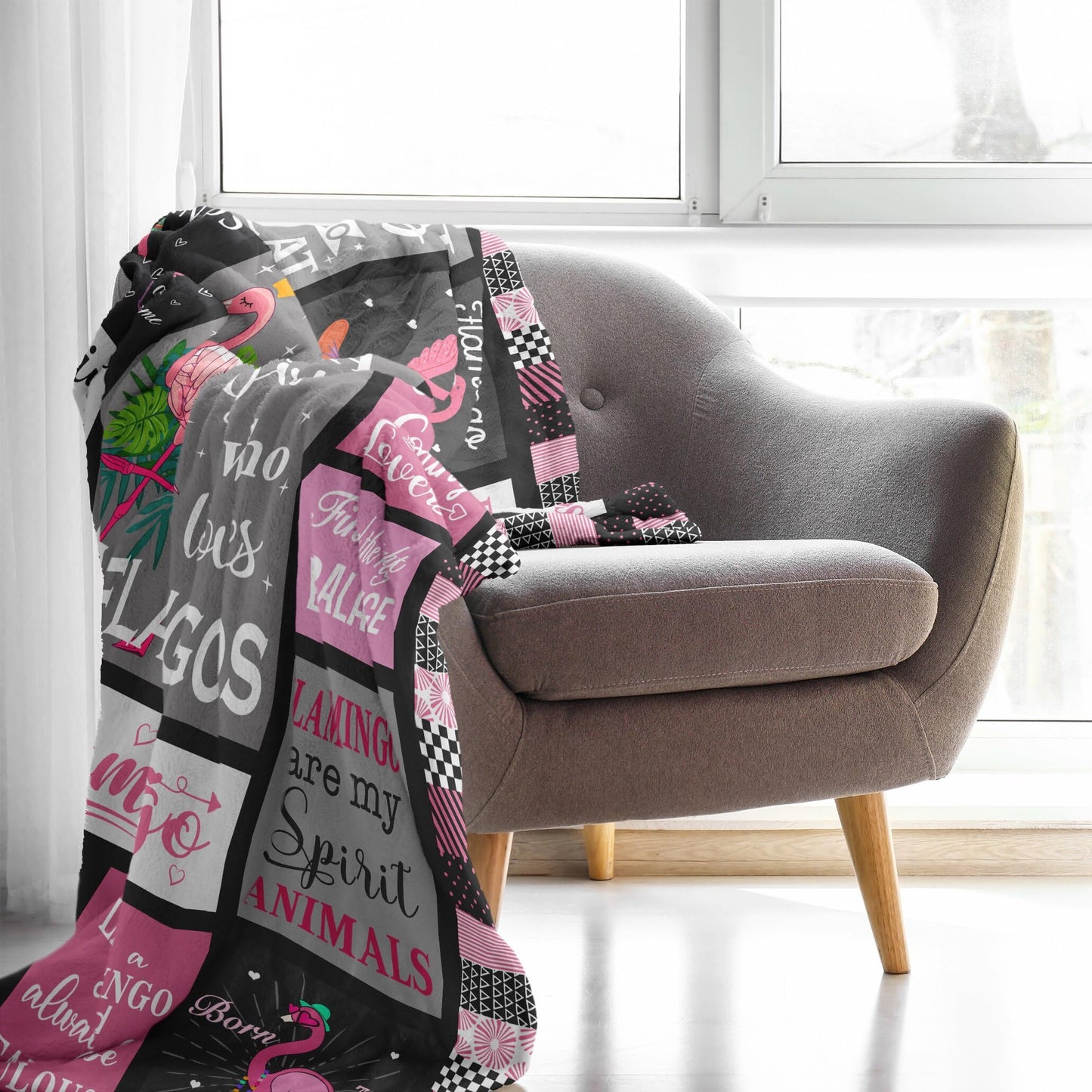 Mcurore Flamingo Gifts Blanket 50"x40", Pink Flamingo Gifts for Women Girl Unique, Flamingos Decor, Christmas Birthday Gift Ideas for Flamingos Lovers