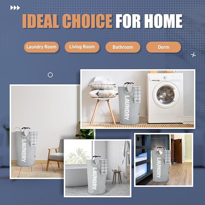 Caroeas 125L Laundry Basket, Large Laundry Hamper, Laundry Bag