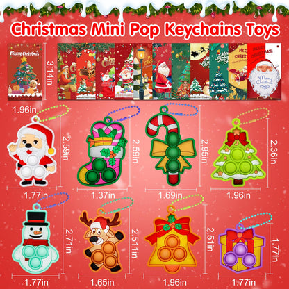 Christmas Party Favors for Kids Pop Fidget Toys,Stocking Stuffers for Kids,Christmas Goodies Bag Fillers,Xmas Gifts for Classroom,Christmas Fidgets Bulk