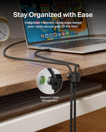 Belkin BoostCharge Pro Flex Braided USB-C to USB-A Cable (1M/3.3FT) USB-IF Certified Fast Charging Cable for iPhone 17, iPhone 17 Pro, iPad, Galaxy S25, Note, Pixel, Nintendo Switch 2 & More - Black
