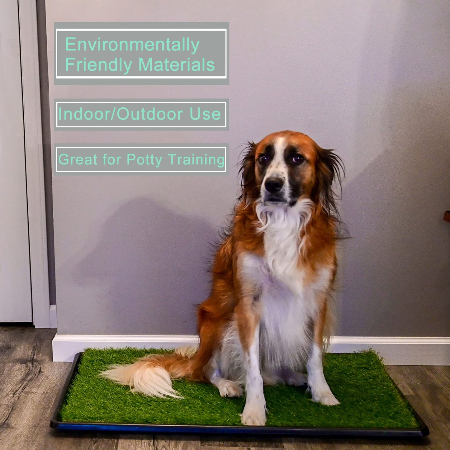 PICK FOR LIFE Dog Grass Toilet, Large size 51 x 63.5 cm, Indoor Outdoor Dog Potty Systems, Portable Toilet with Fake Grass and Tray, Reusable Trainer Tray for Puppy Training