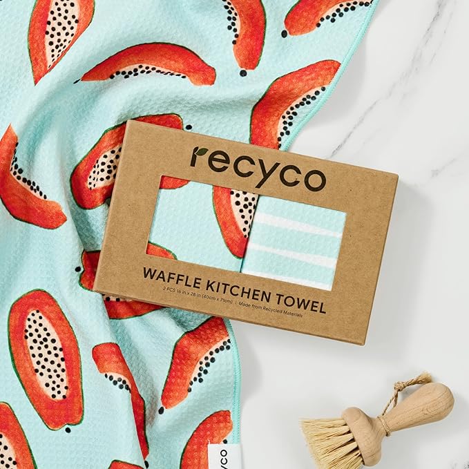RECYCO Waffle Kitchen Towel Set of 2