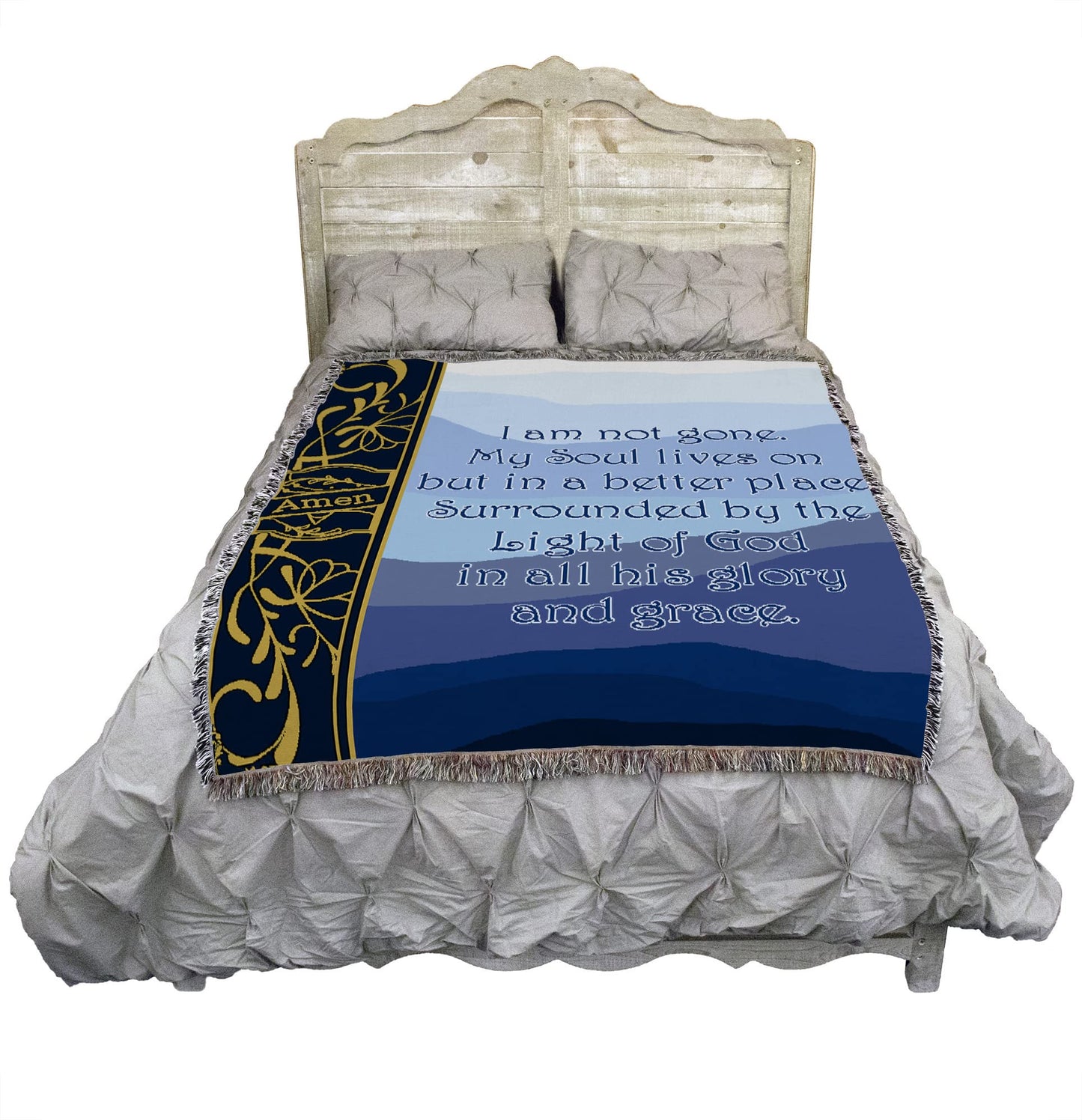 Pure Country Weavers I Am Not Gone My Soul Lives On Blanket Blue - Sympathy Bereavement Gift Tapestry Throw Woven from Cotton - Made in the USA (72x54)