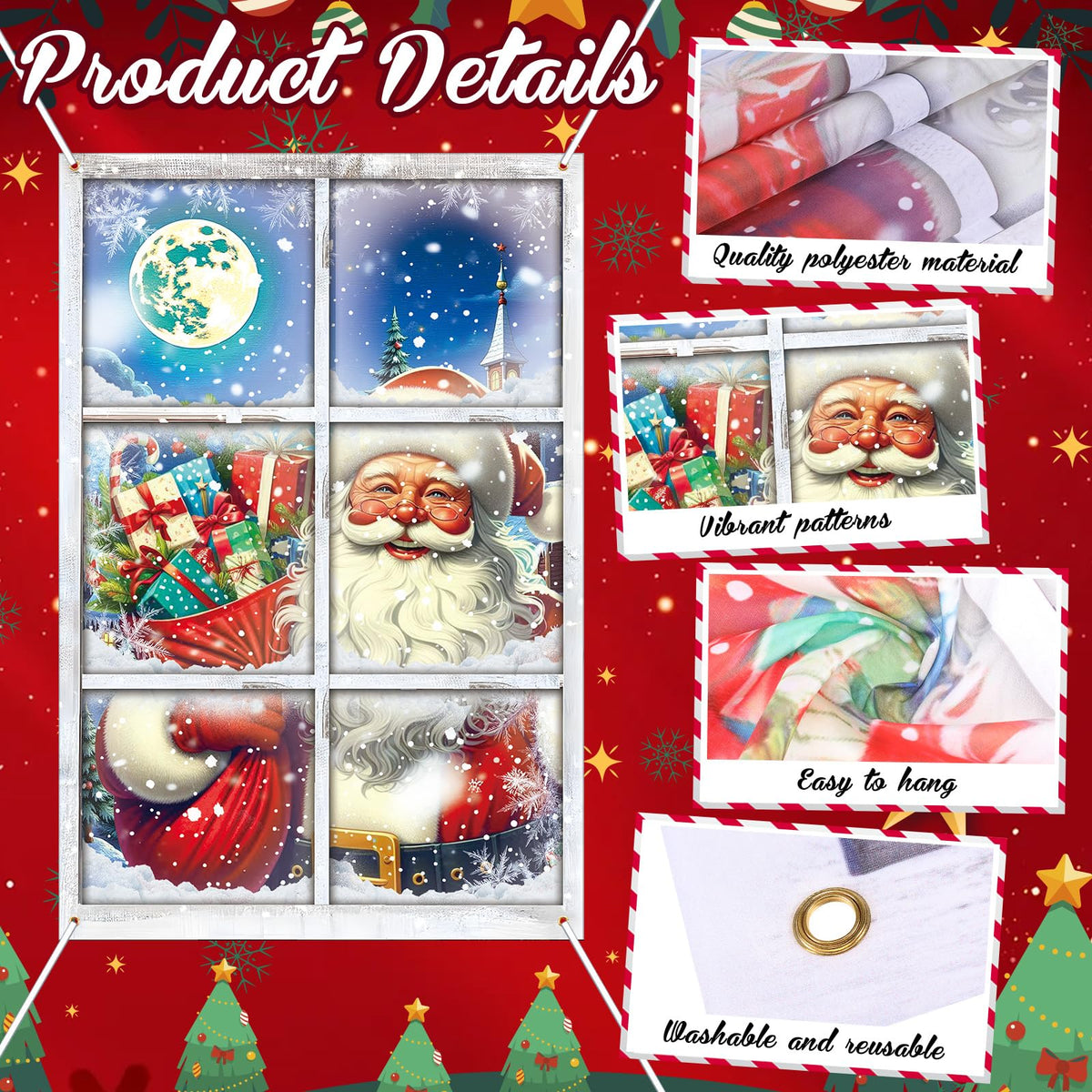 Patelai 4 Pcs Merry Christmas Curtain Cute Christmas Window Silhouette Decoration Snowflake Window Door Cover Holiday Xmas Poster Screen for Indoor Outdoor Party Decor(Snowman)
