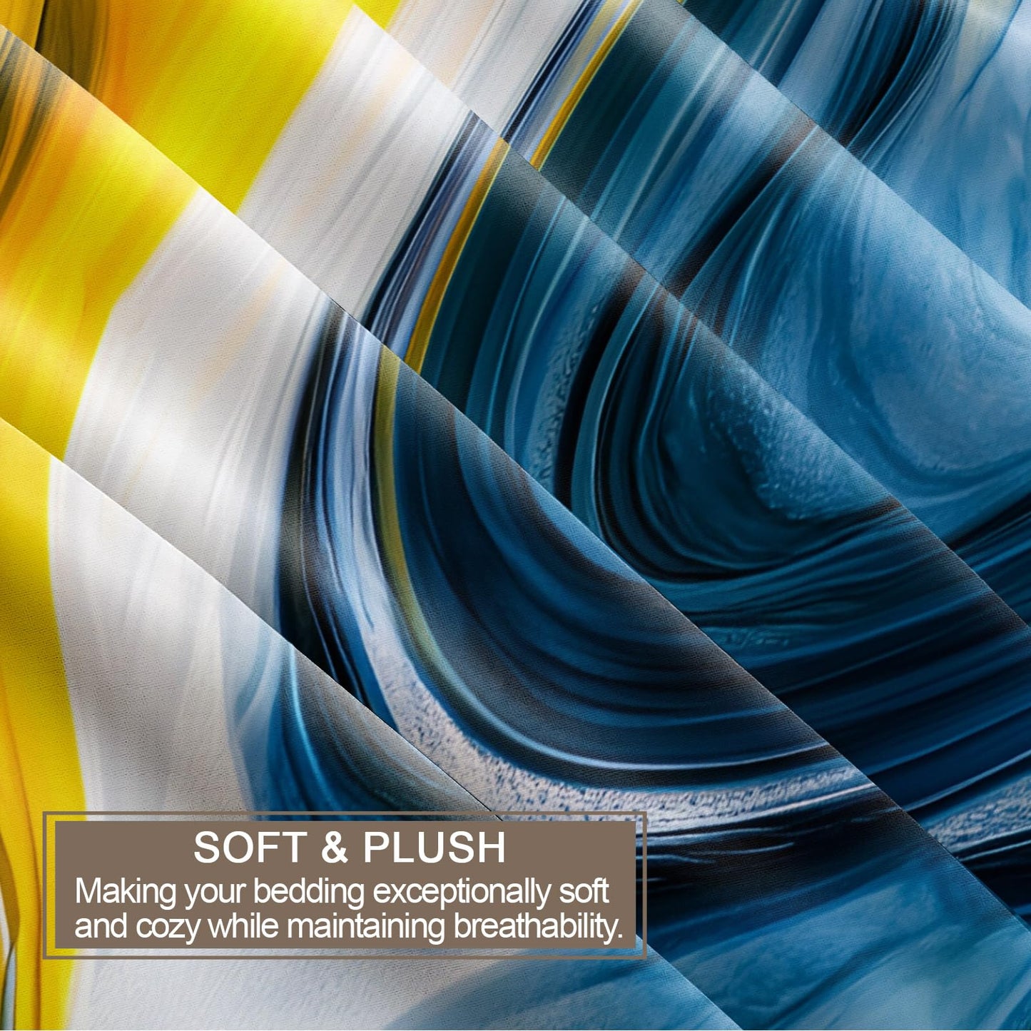 Twin Size Duvet Cover Fluid Art Print Duvet Cover Abstract Comforter Cover Abstract Waves Bedding Kids Room Bedding Decor (Reversible Printing)