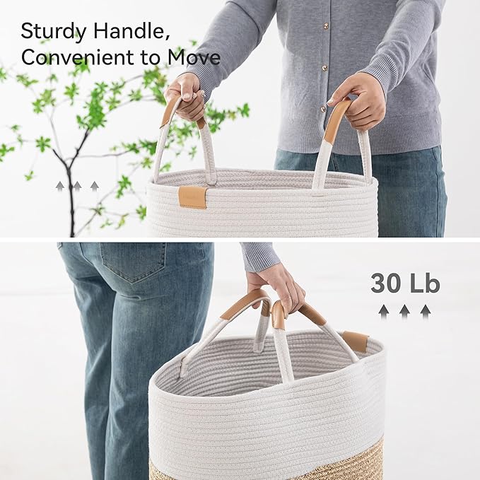 75L Striped Laundry Hamper