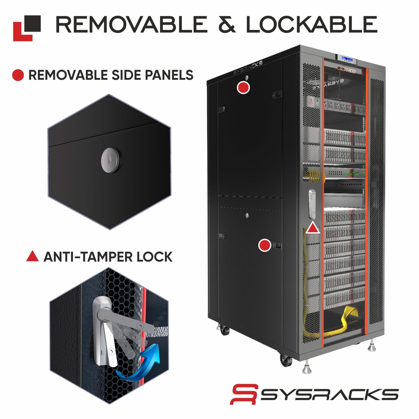 32U Home Server Rack Cabinet – 19" Floor Standing Network Rack, 32" Deep Homelab Rack with Locking Glass Door, Cooling Fans, PDU & Shelf for NAS, Router, Switch and AV Equipment