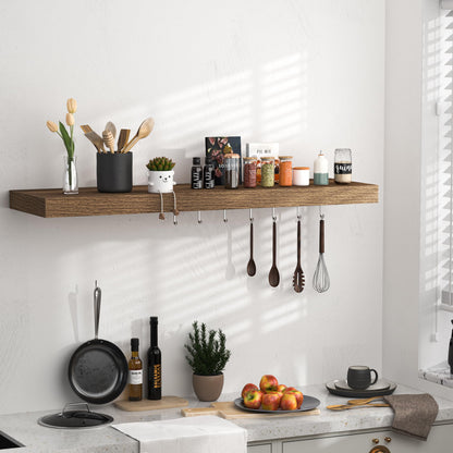 Fun Memories Floating Shelves - 10.3 Inch Deep Wall Shelf for Decor & Storage - Wall Mounted Display Shelving with Invisible Heavy-Duty Metal Bracket - 36"x 10.3"x 1.8" 1 Pack, Walnut