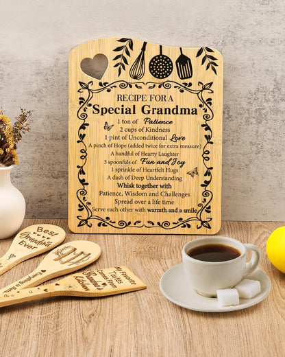 Aremdys Grandma Gifts, Grandma Birthday Gifts from Grandkids Cutting Board Set Kitchen Valentines Day Gift for Grandmother Practical Gifts Christmas Birthday Mother's Day Gifts Idea for Nana Gigi