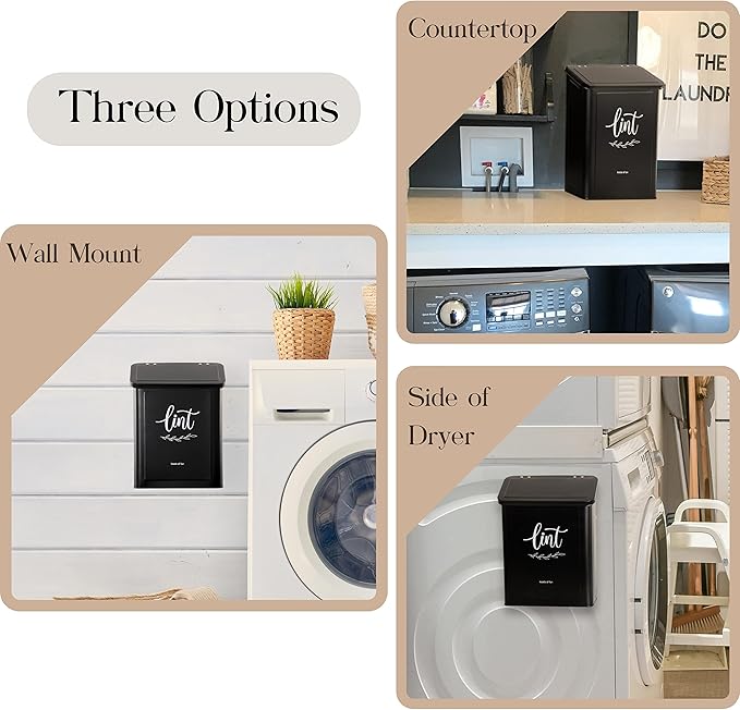 PERFNIQUE Magnetic Lint Bin for Laundry Room
