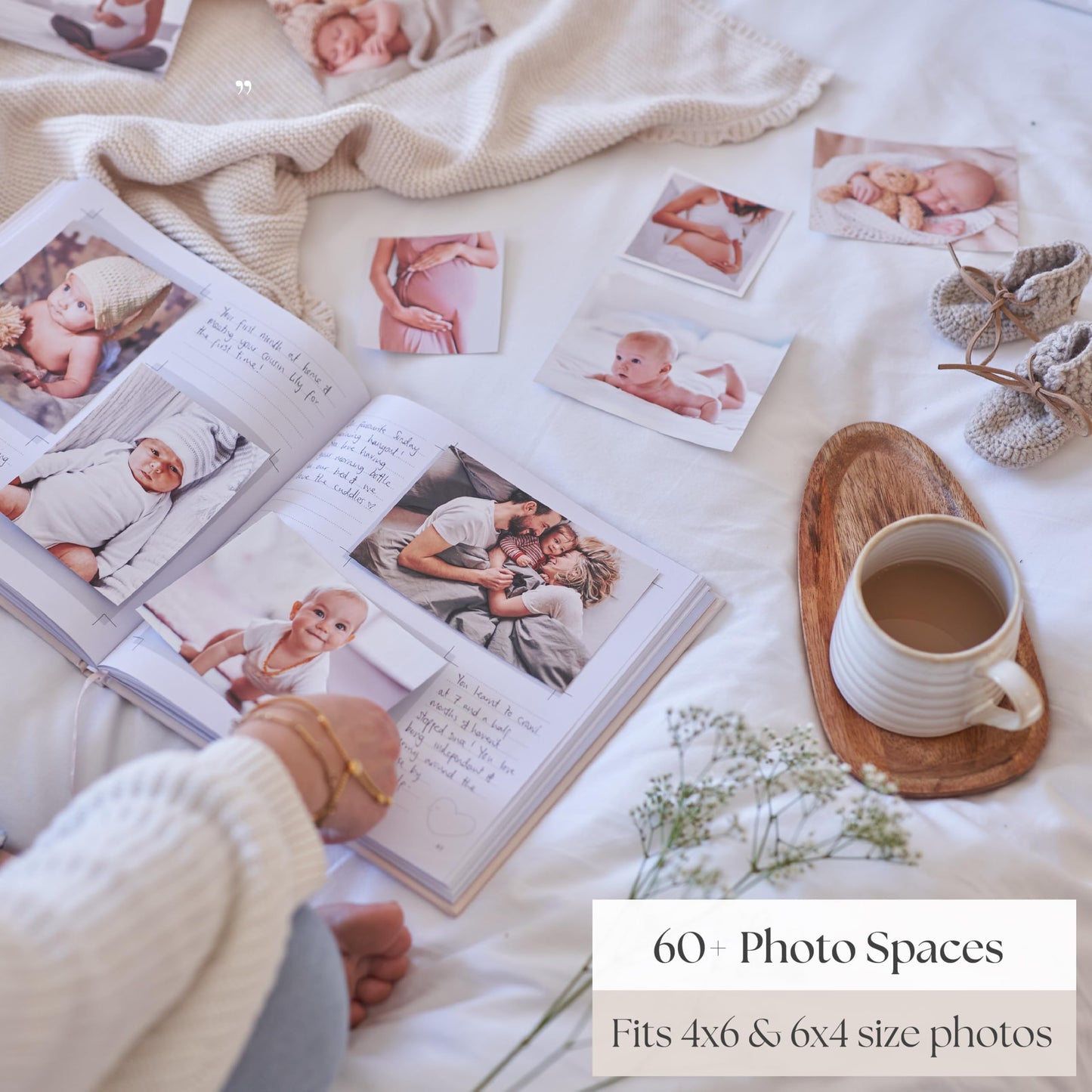 Baby Memory Book - Photo Journal for Boys or Girls | From Birth to Age 5 | New Baby Gift, Milestone Tracker, Scrapbook, Newborn Photo Album
