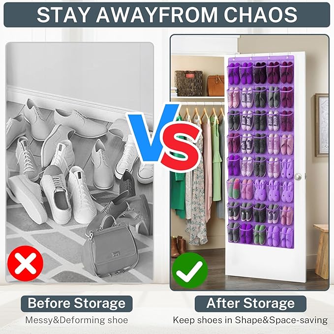 40-Pocket Over the Door Shoe Organizer