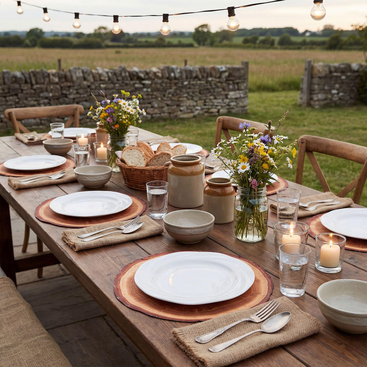 60 Pcs Wood Placemats, 13.5 Inch Disposable Paper Placemats Rustic Wedding Decor,Brown Round Table Mats Bulk for Table Setting Farmhouse Wedding Banquet Dinner Party Decor