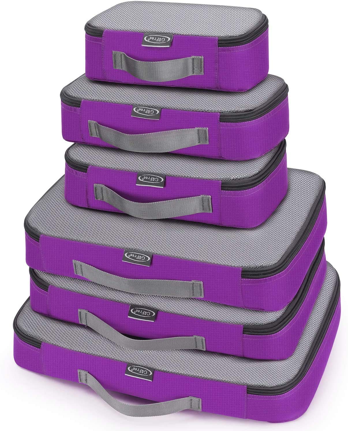 G4Free 3pcs/4pcs/6pcs/7pcs/9pcs Packing Cubes Suitcase Organiser Packing Bags Luggage Organiser Value Set for Travel Home Storage ((1S+2M+2L+1XL)-6PC, Purple)