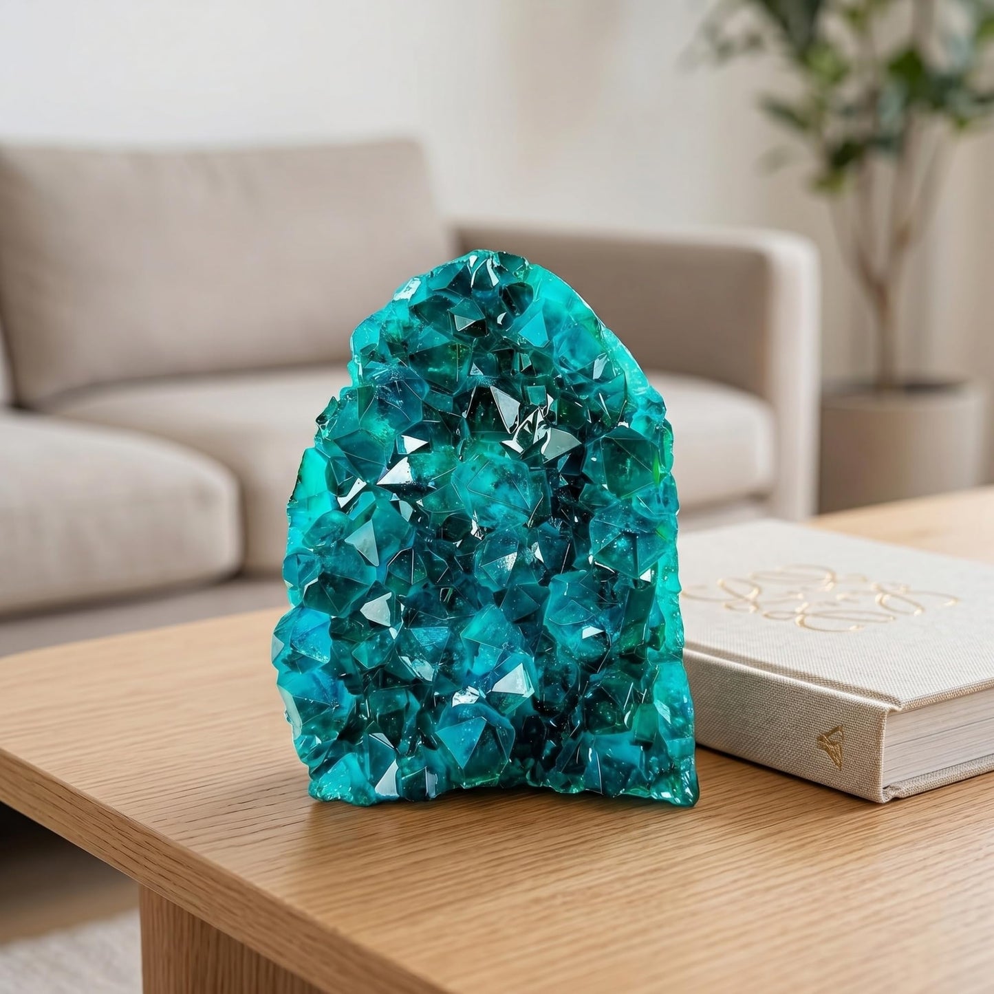 CrystalHola 1Pc Lake Blue Geode Crystal Cluster - Unique Crystal Decor for Home Decor, Crystal Collections, Meditation (600-700g)