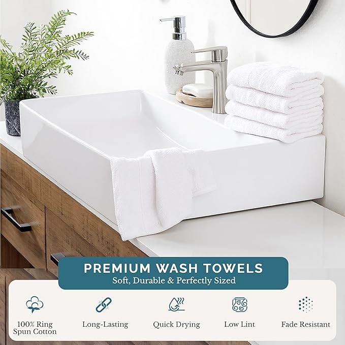 Casa Platino White Washcloths 6 Pack