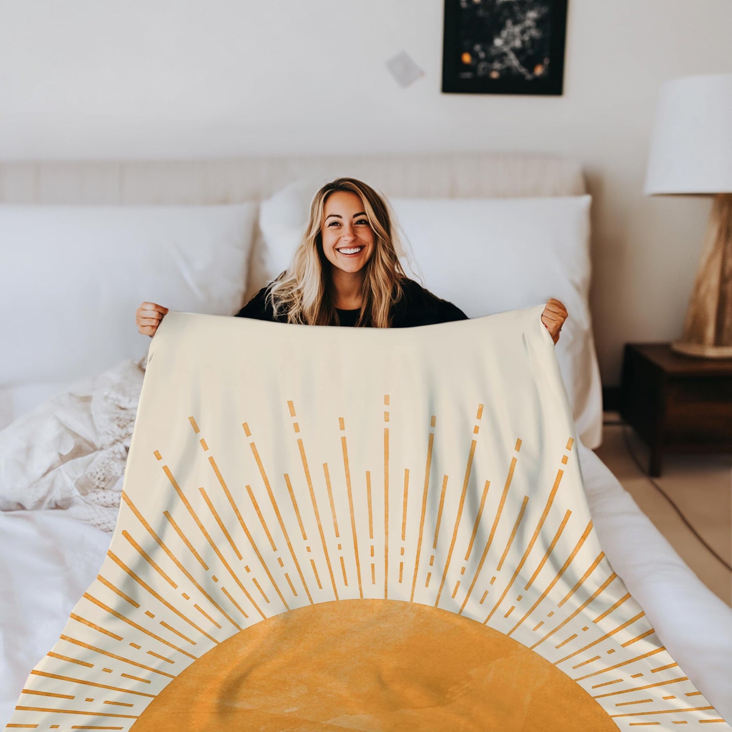 Kemingni Boho Throw Blanket - Sun Blanket, Sunset Decorative Throw for Bed Couch Sofa, 50x60 Inches